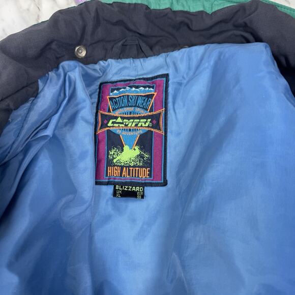 VTG 90s Campri Jacket Mens XL Puffer Action Ski Wear Snow Snowboard Bomber Coat - Picture 7 of 11